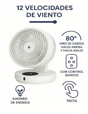 Ventilador de mesa Cityluz con control remoto 12 velocidades
