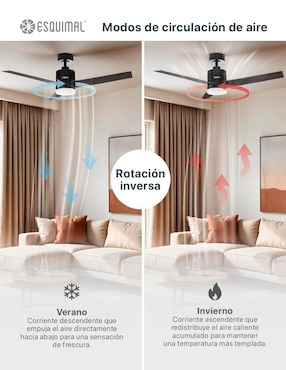 Ventilador de techo Esquimal con control remoto 6 velocidades