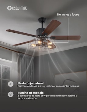 Ventilador de techo Esquimal con control remoto 6 velocidades