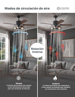 Ventilador de techo Esquimal con control remoto 6 velocidades