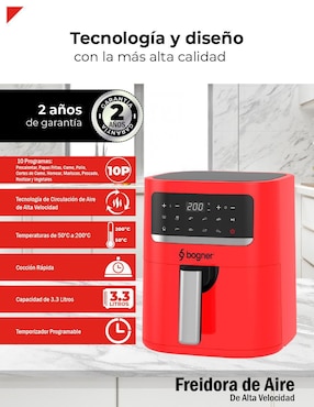 Freidora de aire con compartimento único Bogner 3.3 L baf03