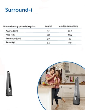 Ventilador de torre Symphony con control remoto 3 velocidades