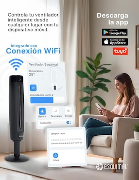 Ventilador de torre Esquimal con control remoto 3 velocidades