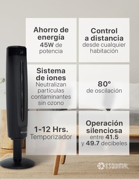 Ventilador de torre Esquimal con control remoto 3 velocidades
