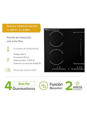 Parrilla de inducción Avera PIVF1 de vidrio