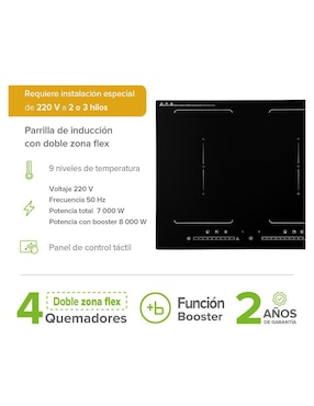 Parrilla de inducción Avera PIVF2 de vidrio