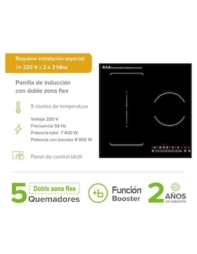 Parrilla de inducción Avera PIVF3 de vidrio