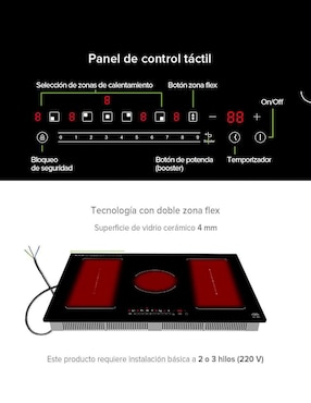 Parrilla de inducción Avera PIVF3 de vidrio
