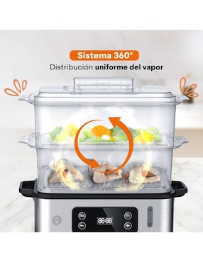Vaporera Eléctrica Masterchef Power-Steam 360 Hukën MK-FS-12L