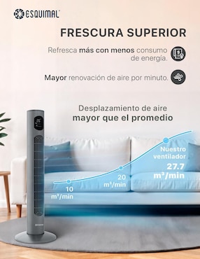 Ventilador de torre Esquimal con control remoto 3 velocidades