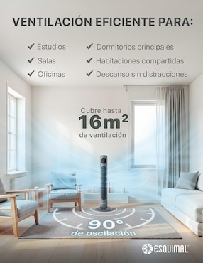 Ventilador de torre Esquimal con control remoto 3 velocidades