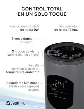 Ventilador de torre Esquimal con control remoto 3 velocidades