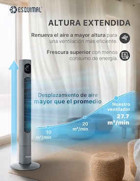 Ventilador de torre Esquimal con control remoto 3 velocidades