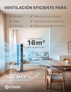Ventilador de torre Esquimal con control remoto 3 velocidades