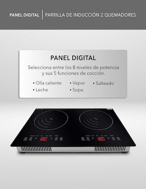 Parrilla de inducción Rca rc-12e2 de vidrio templado
