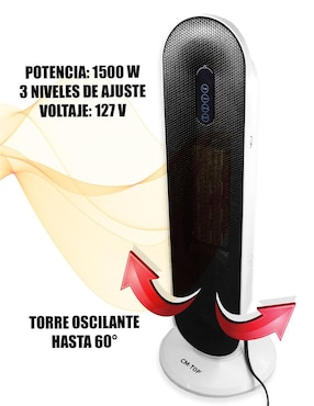 Calefactor torre cerámico eléctronico Cm Top de 127 V