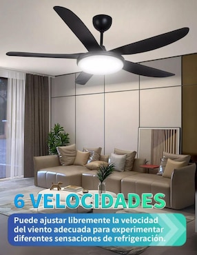 Ventilador de techo Megaluz con control remoto 6 velocidades