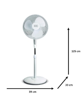 Ventilador de pedestal B+D con control remoto 3 velocidades