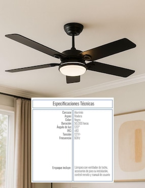 Ventilador de techo Megaluz con control remoto 6 velocidades
