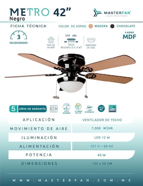 Ventilador de techo Masterfan 3 velocidades