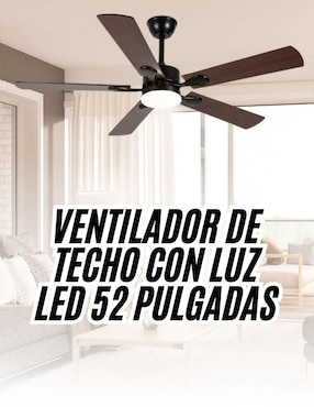 Ventilador de techo con control remoto Megaluz 6 velocidades