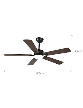 Ventilador de techo con control remoto Megaluz 6 velocidades