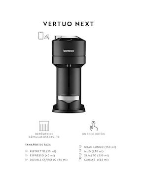 Cafetera de cápsula Nespresso Vertuo 160180