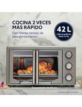 Horno eléctrico freidora Oster TSSTTV42FDMAFNS 42 L