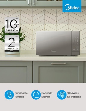 Horno de microondas convencional Midea modelo
MMDR07S2MB de 0.7 pies