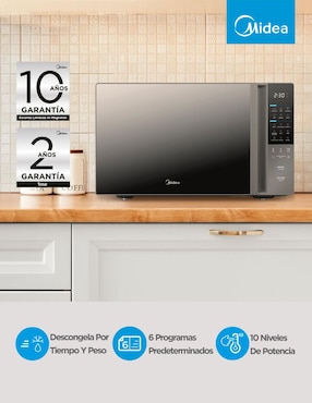 Horno de microondas convencional Midea modelo
MMDT14S2MG de 1.4 pies