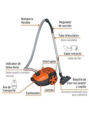 Aspiradora canister Truper asd-150 1.5 litros