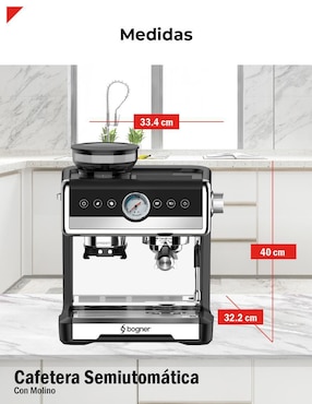 Cafetera con molino Bogner BDCM22