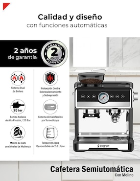 Cafetera con molino Bogner BDCM22