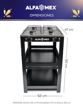 Parrilla Alfamex 412-4 de acero porcelanizado