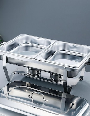 Chafer bufetera de acero inoxidable Bluelander 2 compartimentos