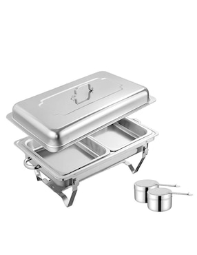 Chafer bufetera de acero inoxidable Bluelander 2 compartimentos