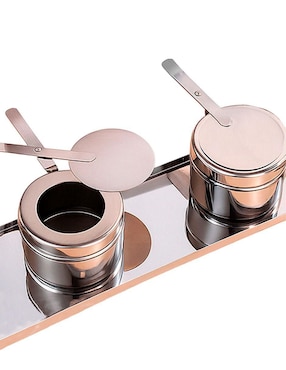 Chafer bufetera de acero inoxidable Bluelander 3 compartimentos