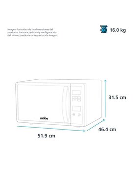 Horno de microondas convencional Mabe modelo eco 1.4 pies