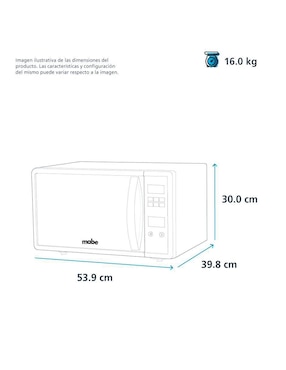 Horno de microondas convencional Mabe 1.1 pies cúbicos modelo HMM111BS 30 L