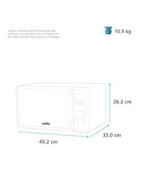 Horno de microondas convencional Mabe 0.7 pies cúbicos modelo HMM70SW 20 L