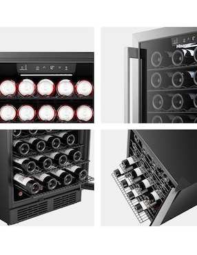 Enfriador de vinos Hisense HWS054B1ASD capacidad de 50 a 59 botellas