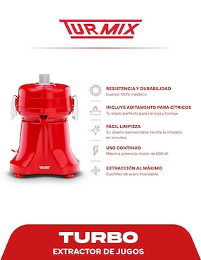 Extractor de jugo Turmix Turbo 600 w