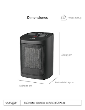 Calefactor portátil eléctrico Eurogar de 127 V