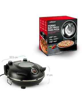 Mini horno para pizza con tapa Redlemon de acero inoxidable