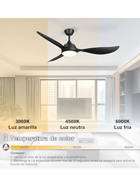 Ventilador de techo Xtellar con control remoto 6 velocidades
