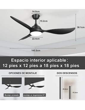 Ventilador de techo Xtellar con control remoto 6 velocidades