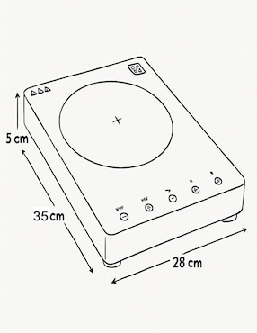 Parrilla de inducción PDH PD505 de vitrocerámica