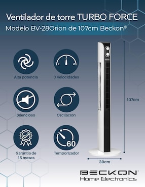 Ventilador de torre Beckon 3 velocidades