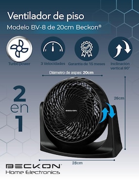 Ventilador de piso Beckon 3 velocidades