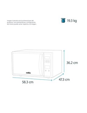 Horno de microondas con grill Mabe modelo 
HMM11PJNX de 1.1 pies